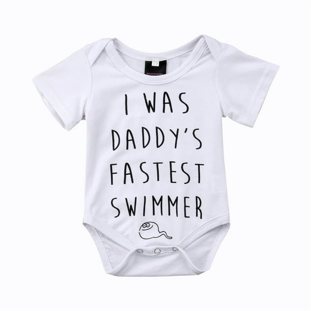 Funny Newborn Baby Boy Girl Unisex Romper Bodysuit Summer Clothes Outfits 0-18M